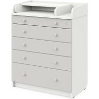 Детский комод Атон Мебель Maks ЛДСП 800/5 с органайзером (белый премиум/серый шелк)