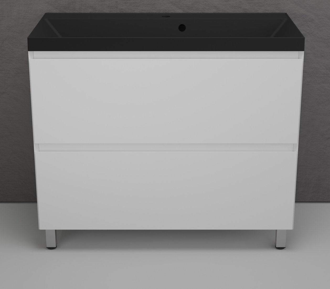 

Symbolite Тумба под умывальник Манхэттен 100 Plus 2 ящика + Line 100x48 (белый матовый/антрацит)