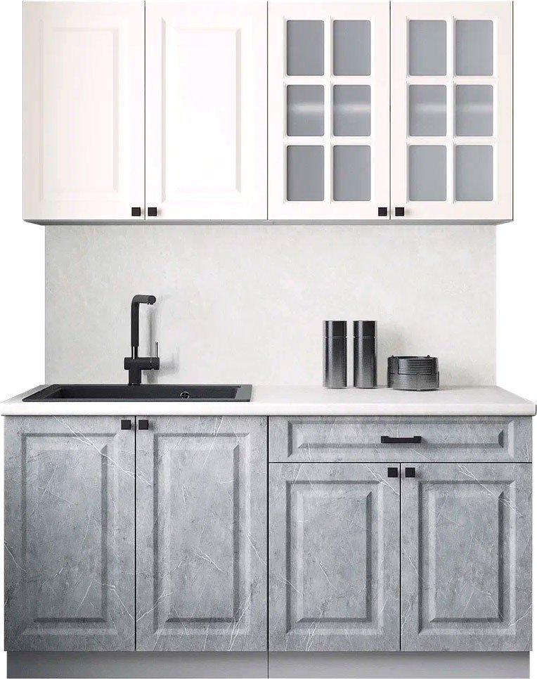 

Готовая кухня Интерлиния Мила Деко 1.6А (керамика/белый/опал светлый)