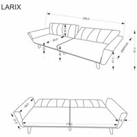Диван Halmar Larix (серый)