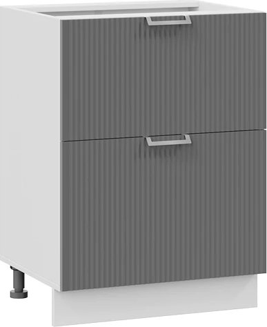 

Шкаф напольный Трия Кимберли 1Н8Я2 с двумя ящиками (белый/титан)