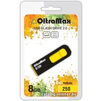 USB Flash OltraMax 250 8GB (желтый) [OM-8GB-250-Yellow]