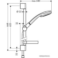 Душевой гарнитур  Hansgrohe Croma 100 Vario 27776000