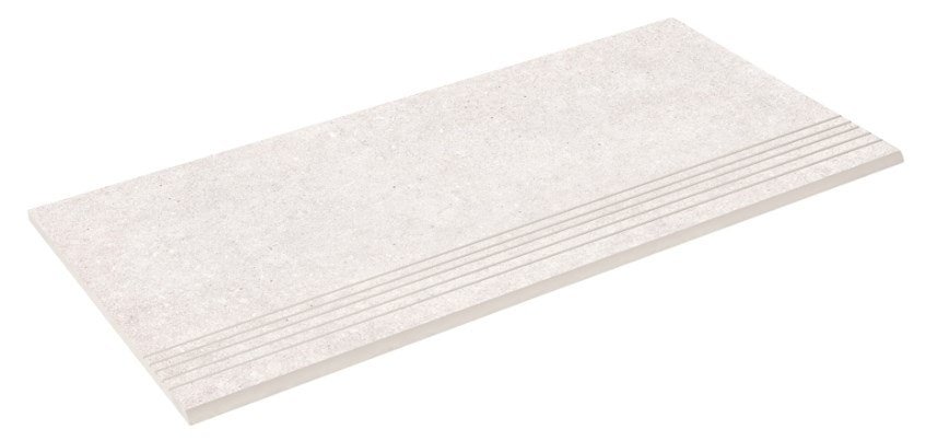 

Керамогранит (плитка грес) Zeus Ceramica Concrete Bianco Ступень Эко С Прорезями 600x293