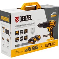 Ударная дрель-шуруповерт Denzel CIDH-BL-20 (с 2-мя АКБ, кейс)