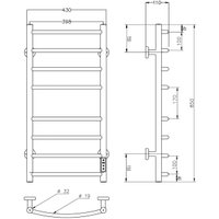 Полотенцесушитель Roxen Santi BK-109AW-8T 11030-4385B (черный)