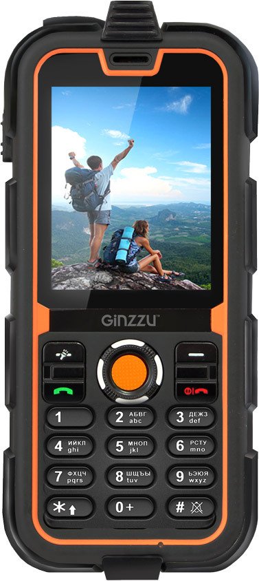 

Кнопочный телефон Ginzzu R2 Dual Black/Orange