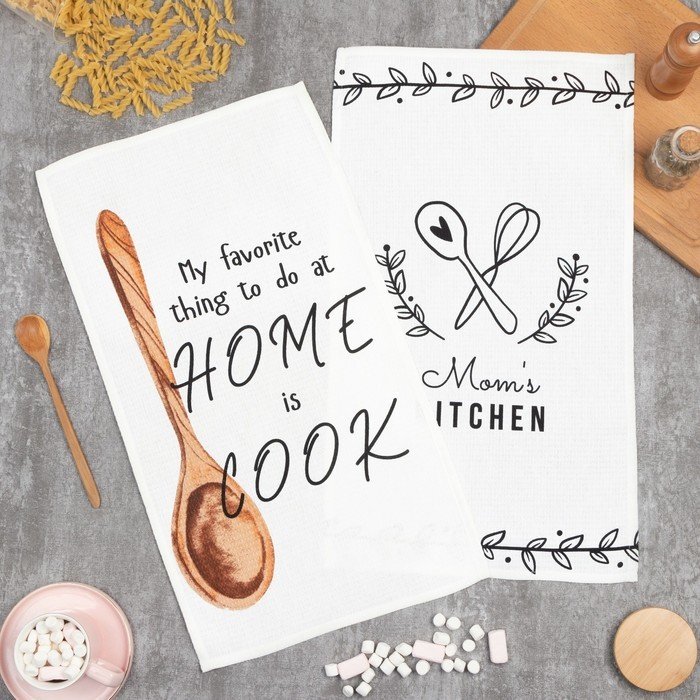 

Набор полотенец Доляна Home cook 2 шт 7690551 (белый)