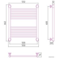 Полотенцесушитель Сунержа Богема+ прямая 600х500 020-0220-6050