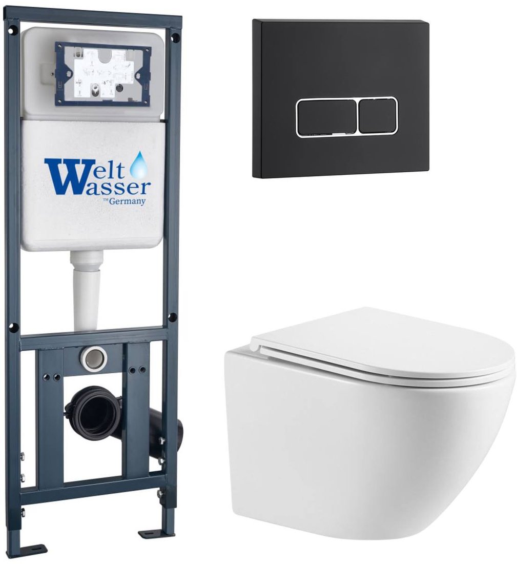 

Унитаз подвесной WeltWasser Marberg 410+Merzbach 041 GL-WT+MAR 410 SE MT-BL