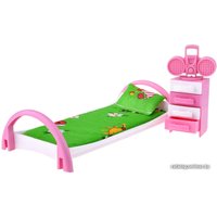 Аксессуары для кукольного домика Форма Кровать с тумбочкой С-50-Ф