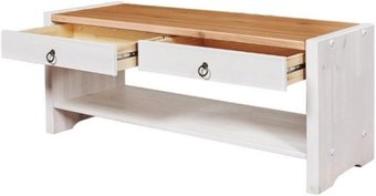 Скамья ММЦ Стокгольм (с ящиками, белый воск/антик)