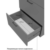 Шкаф распашной Горизонт Бонн 760 3 ящика (серый графит)