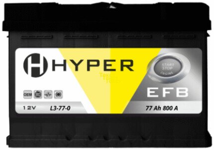 Автомобильный аккумулятор Hyper EFB R+ (77 А·ч)