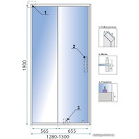 Душевая дверь Rea Slide Pro 130 (хром/прозрачное стекло)