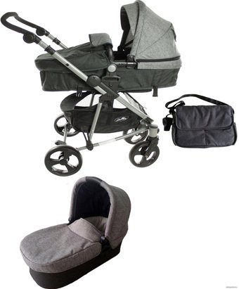 Универсальная коляска ForKiddy Siesta (2 в 1 + утепленный блок, серый)