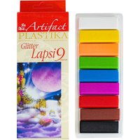 Полимерная глина ArtiFact Пластика Lapsi Glitter (9 цв, 180 г)