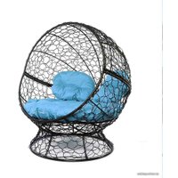 Кресло M-Group Апельсин 11520403 (черный ротанг/голубая подушка)