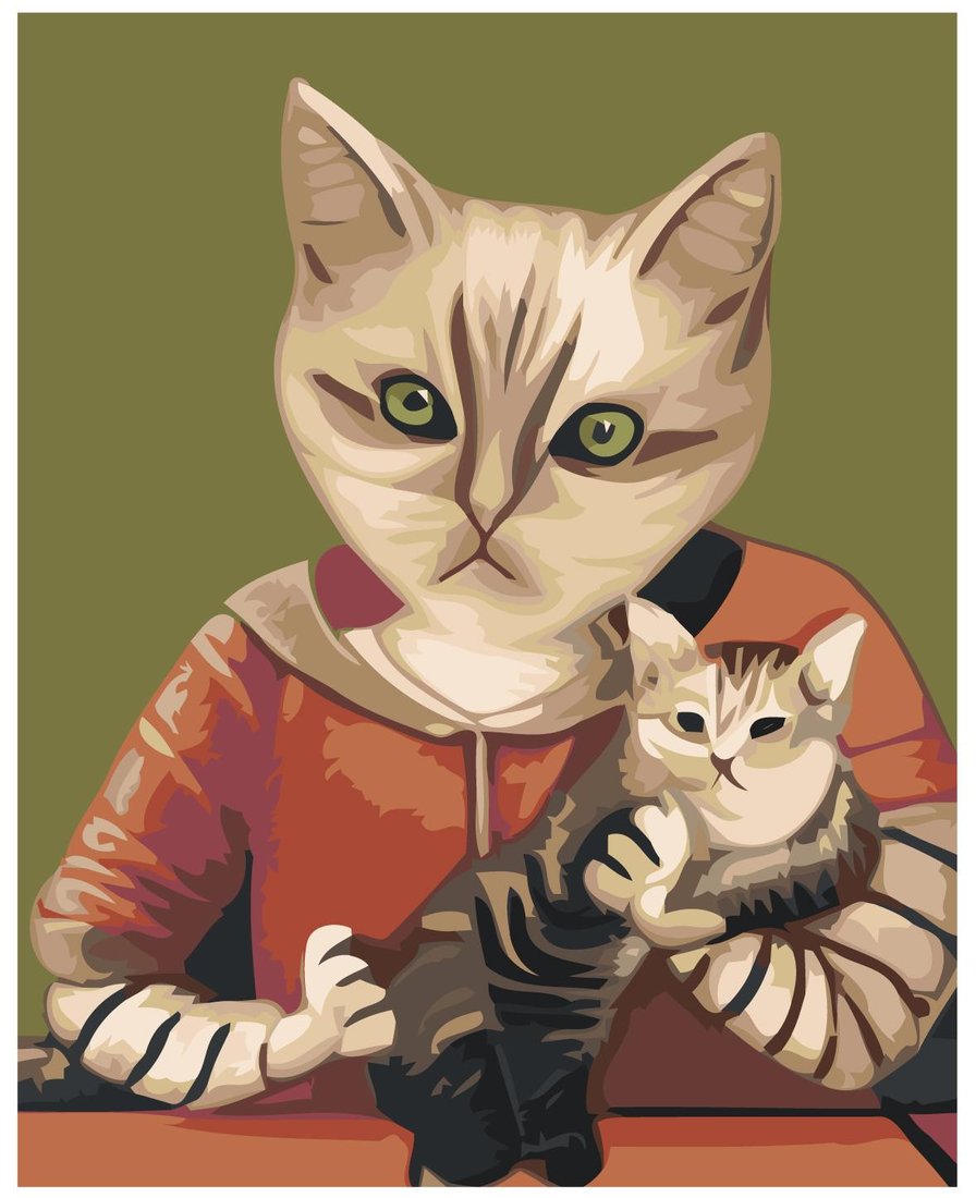 

Картина по номерам SLAVINA Кот с котенком LI-276