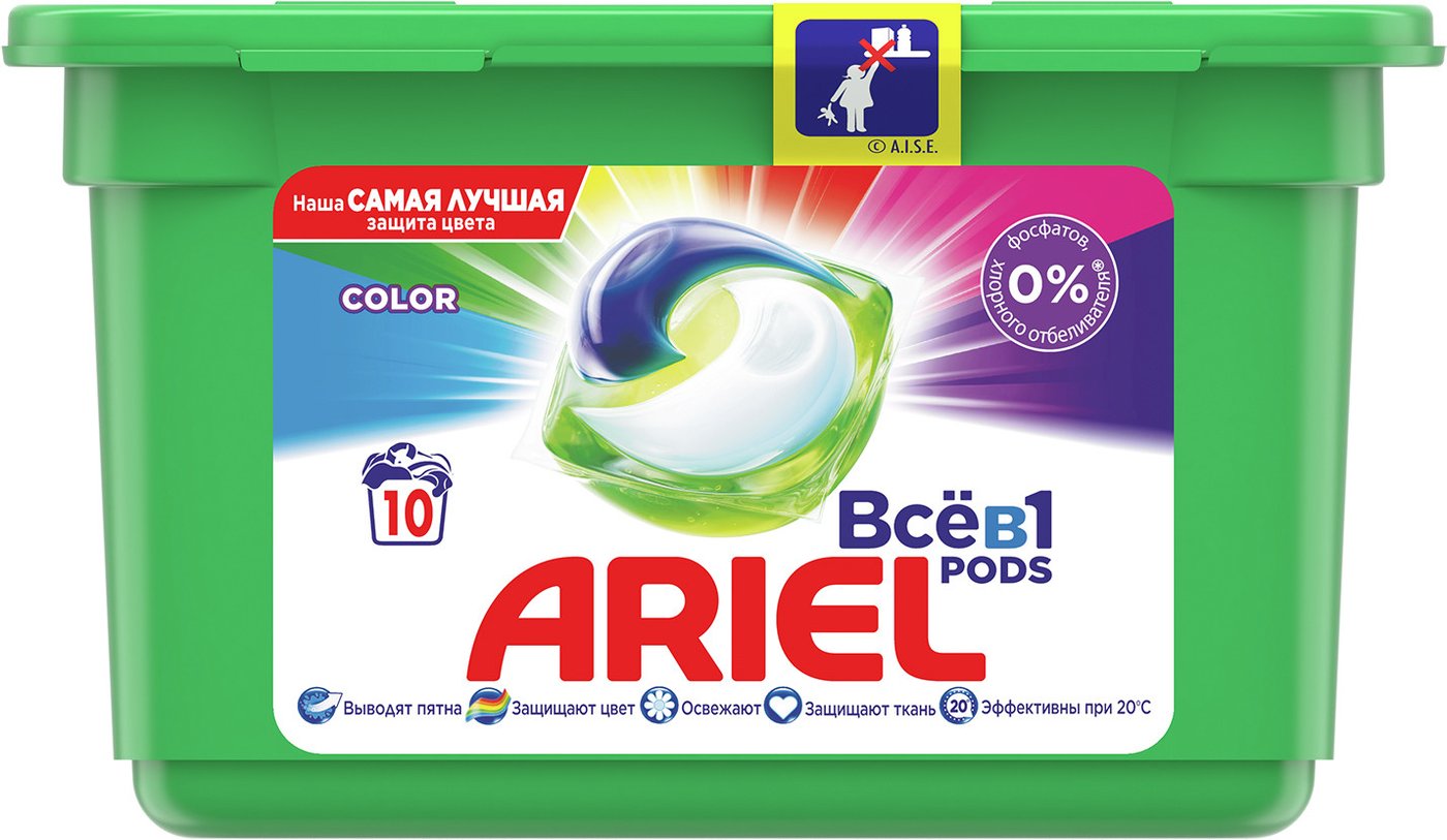 

Капсулы для стирки Ariel Все в 1 Pods Color (10 шт)