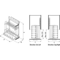 Корзина выкатная Starax S-2881-C (левое крепление, хром)