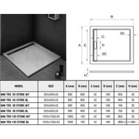 Душевой поддон WeltWasser TRS 90 Stone-BL 90x90