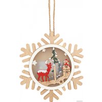 Елочная игрушка ЭРА Снежинка ENGDS-6L Б0060477