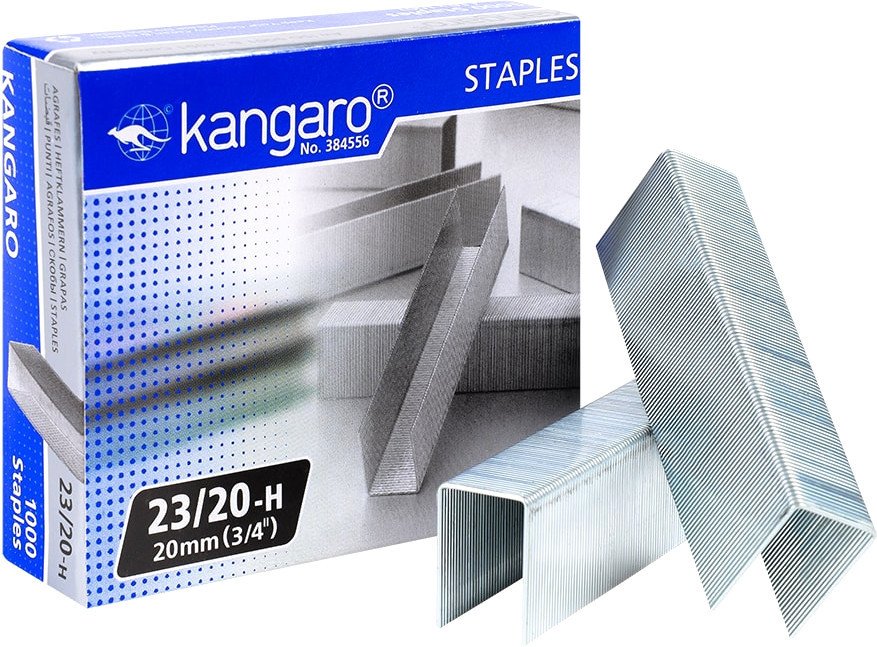 

Скобы канцелярские Kangaro 23/20 1000шт (металлик)