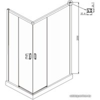 Душевой уголок Ambassador Queen Black 11011205R 120х80