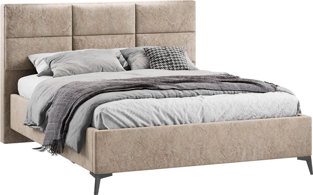 Кровать Трия Делана Тип 1 160x200 (микровелюр Wellmart Dark Beige)