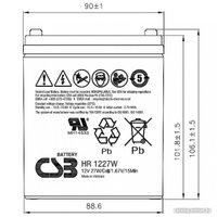 Аккумулятор для ИБП CSB Battery HR1227W F2 (12В/6.5 А·ч) в Орше