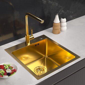 Кухонная мойка ARFEKA ECO AR 450*500 GOLD PVD NANO