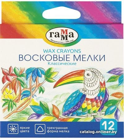 Восковые мелки Гамма 2131018-01-33 (12 цв.)
