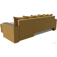 Угловой диван Лига диванов Дубай лайт правый 114165 (микровельвет желтый)