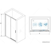 Стеклянная шторка для ванны RGW Leipzig LE-12B 34121216-14 (черный/прозрачное стекло)