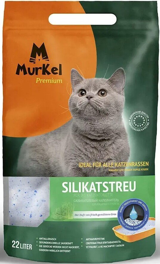 Наполнитель для туалета MurKel Силикагелевый 22л (скошенная трава)