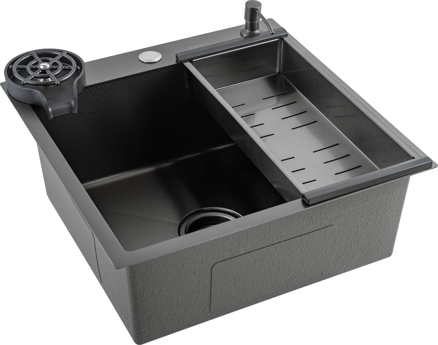 

Кухонная мойка Futur FK 5050 Eco Embossing Pop-up Rinzer plus (Black Nano)