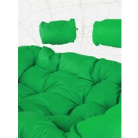 Подвесной диван M-Group Лежебока 11180104 (с белым ротангом/зеленая подушка)