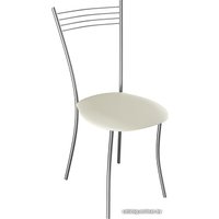 Стул Трия Хлоя-М СРП-087С (хром/бежевый кожзам 276)