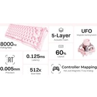 Клавиатура Gravastar Mercury V60 Crystal Rose (GravaStar UFO Magnetic)