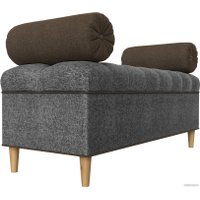 Банкетка Лига диванов Глория 113688 (рогожка серый/коричневый/коричневый)