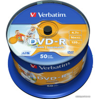 DVD-R диск Verbatim 4.7Gb 16x 43533 (50 шт.)