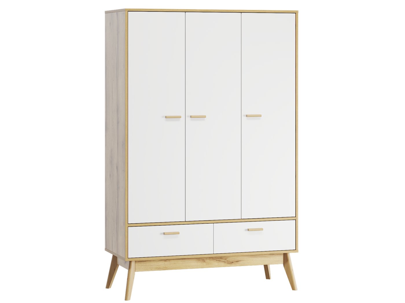 

Шкаф распашной ЛофтМебель Олимпик 3 двери VR-00003279 (дуб золотистый/белый)
