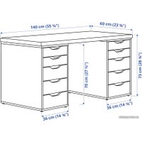 Стол Ikea Лагкаптен/Алекс 594.319.22 (темно-серый/под беленый дуб)