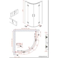 Душевой уголок Cezares Bergamo-W-R-2-100-Arco-C-Cr-IV