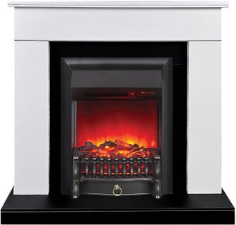 Каминокомплект Smolcom Detroit STD-ASP Fobos-S LUX BL LT (бьянко белый/черный)