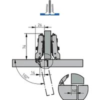 Мебельная петля GTV Silento Pro Z1 без еврошурупа Clipon fs87223