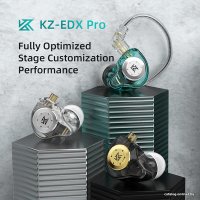 Наушники KZ Acoustics EDX Pro (с микрофоном, циан)