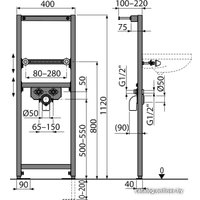 Инсталляция для раковины Alcaplast A104/1120