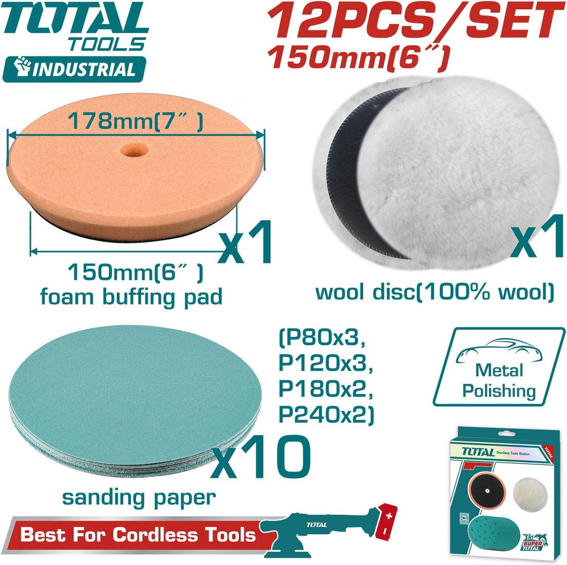 

Набор шлифлистов Total TAC15012